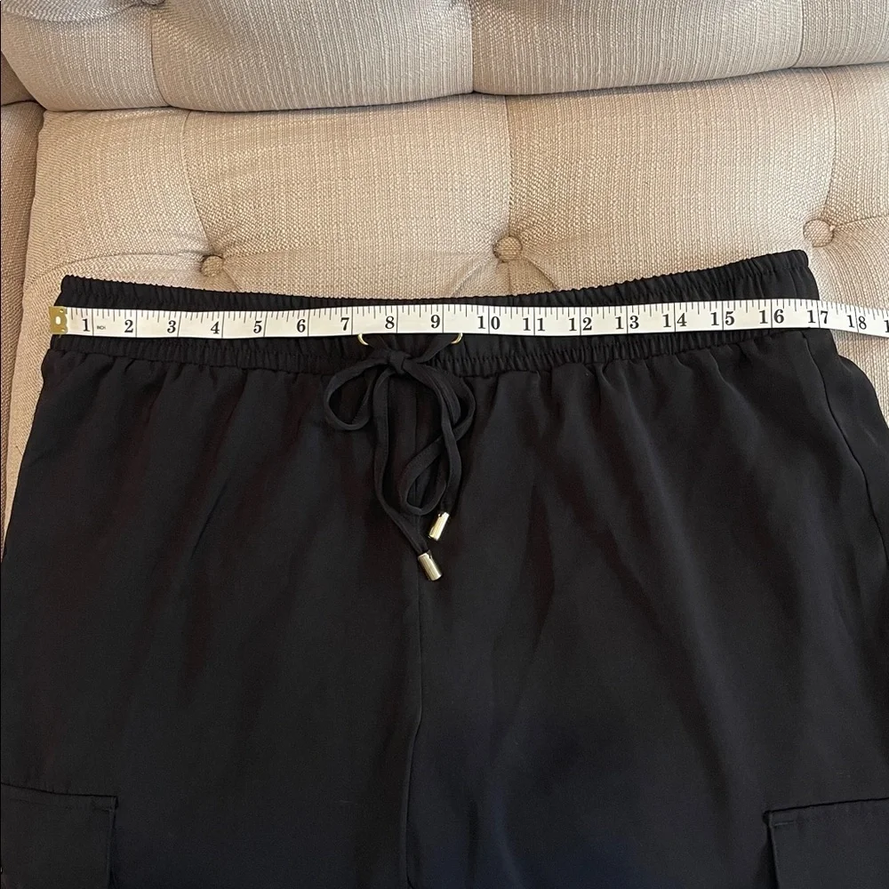 Michael by Michael Kors Cargo Pants Black Women’s L Lounge Travel Jogger pockets